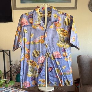 Pataloha Blue Tropical Fish Hawaiian Button-Up Shirt